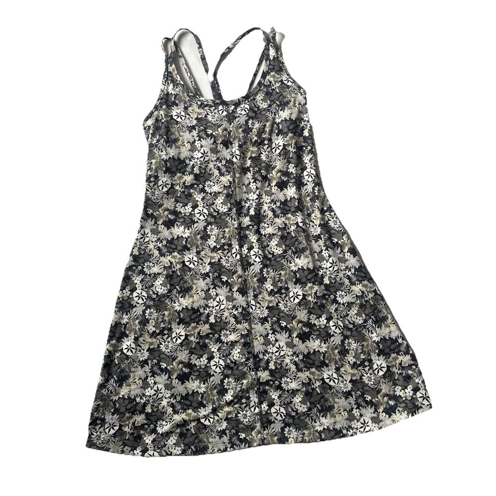 Patagonia Athletic Dress Latticeback Strappy Floral Womens Small Feather Gray